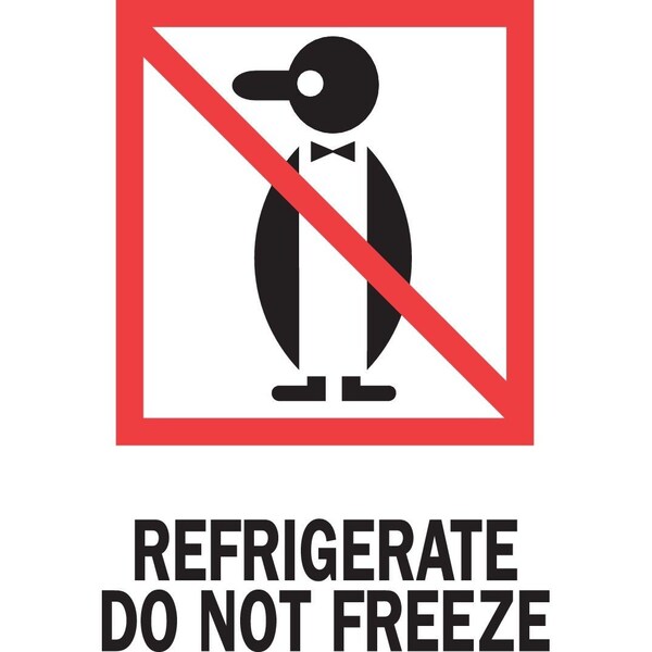 Label, DL4010, REFRIGERATE DO NOT FREEZE, 4" X 6"